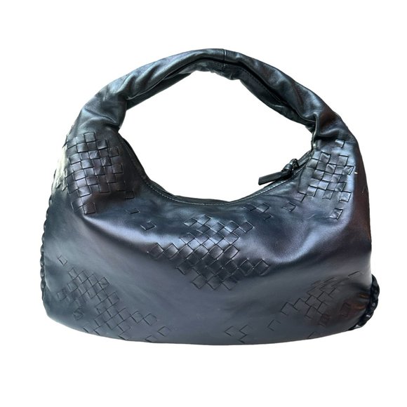 Bottega Veneta Handbags - Bottega Veneta Navy Leather Hobo Bag